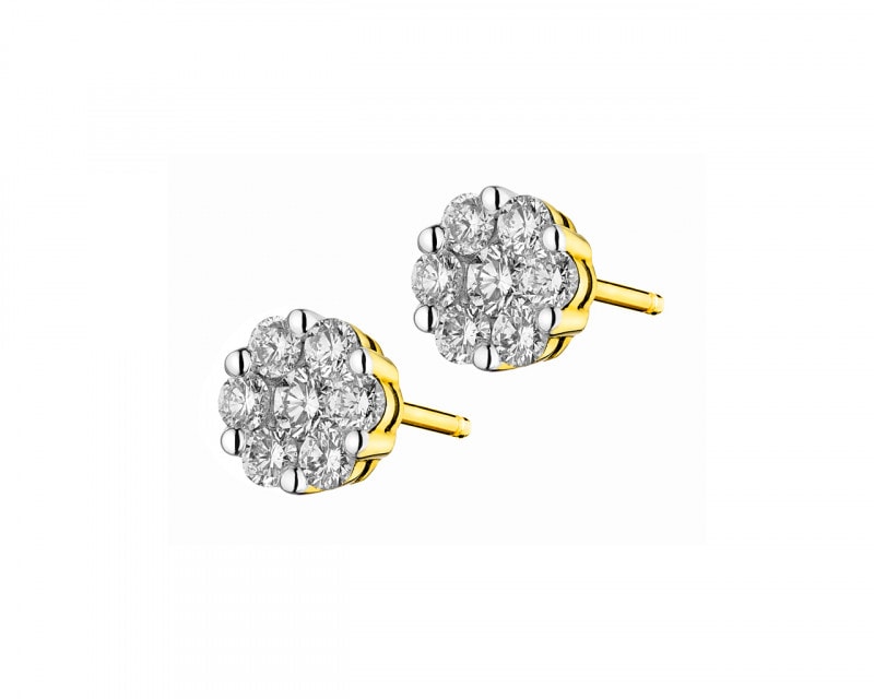14ct Yellow Gold Earrings with Diamonds 0,41 ct - fineness 14 K