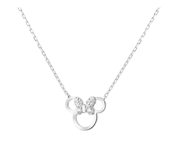 Stříbrný náhrdelník se zirkony - Minnie Mouse