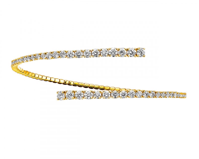 18ct Yellow Gold Bracelet with Diamonds 2,37 ct - fineness 18 K