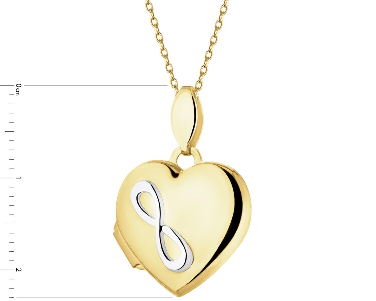 9ct Rhodium-Plated Yellow Gold Pendant