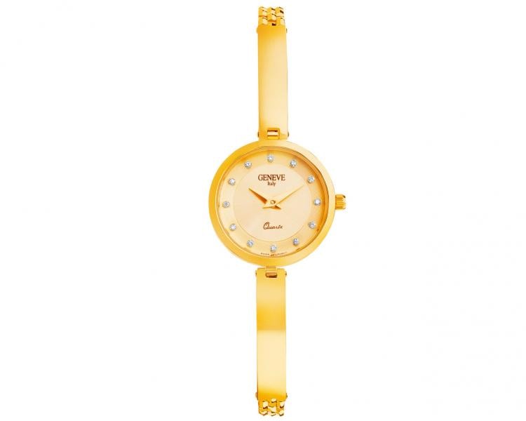 14ct Yellow Gold Gold-Watch with Cubic Zirconia