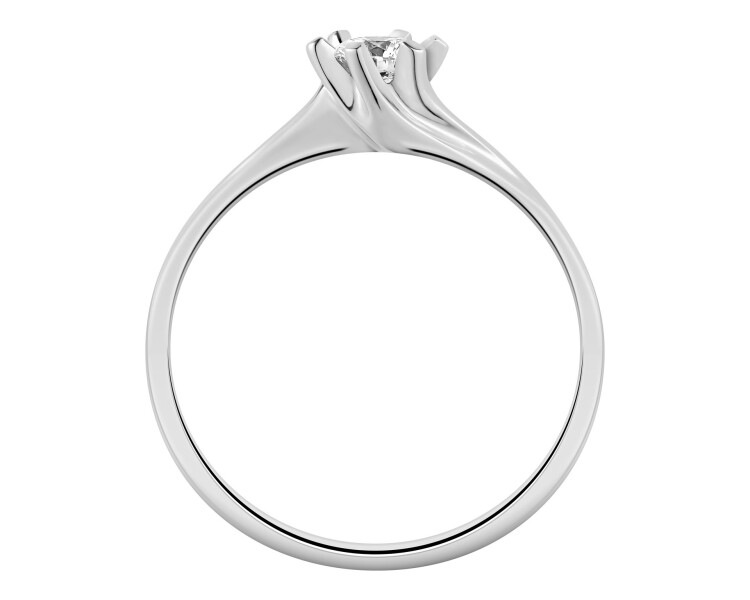 Prsten z bílého zlata s briliantem - SI2/H-I - 0,19 ct - ryzost 585