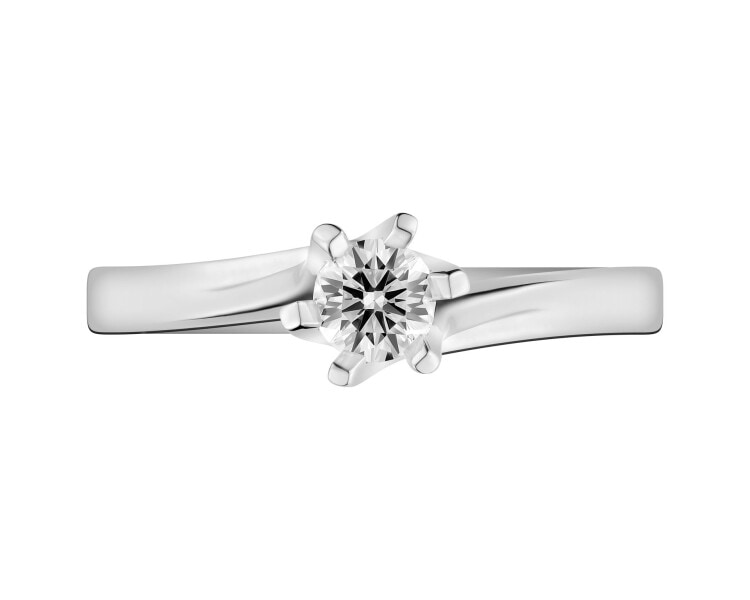 Prsten z bílého zlata s briliantem - SI2/H-I - 0,19 ct - ryzost 585