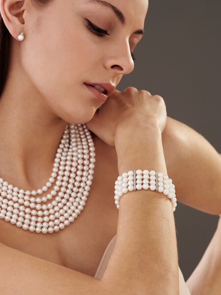 14ct White Gold Bracelet with Diamonds - fineness 14 K