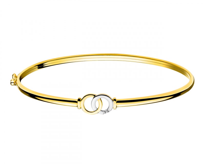 9ct Yellow Gold Bracelet with Diamond 0,004 ct - fineness 9 K