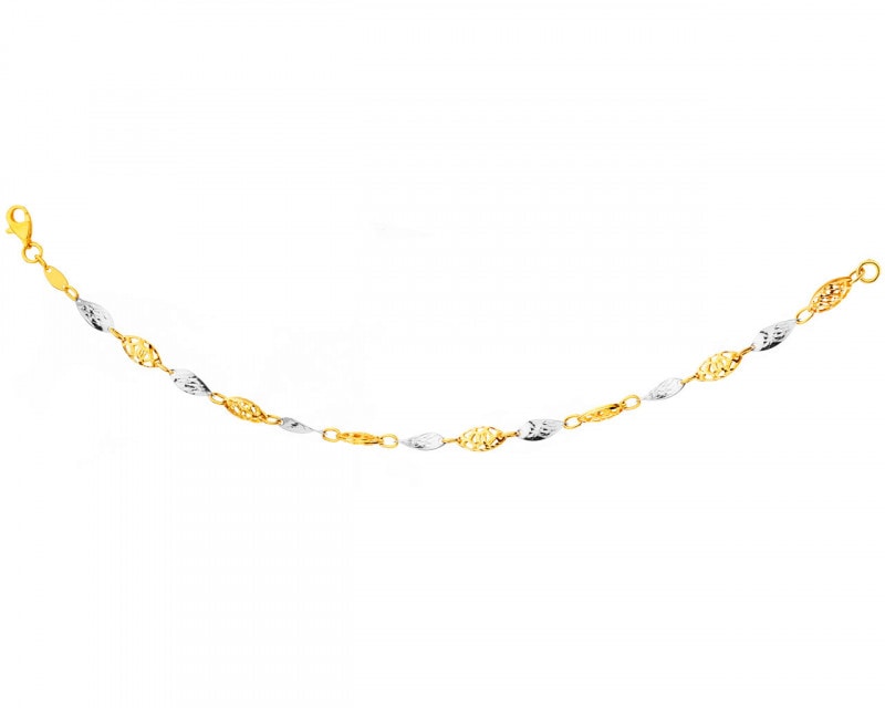 8ct Rhodium-Plated Yellow Gold Bracelet