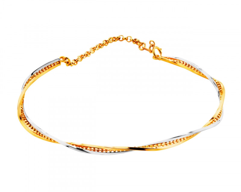 14ct Rhodium-Plated Yellow Gold Bracelet