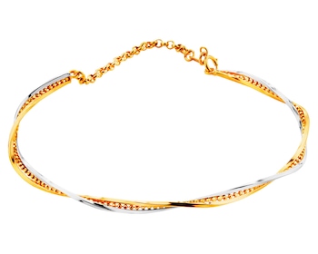 14ct Rhodium-Plated Yellow Gold Bracelet