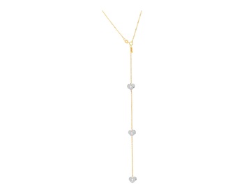 8ct Yellow Gold, White Gold Extensions-And-Back with Cubic Zirconia