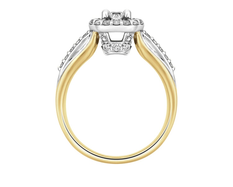 Prsten ze žlutého a bílého zlata s diamanty 0,72 ct - ryzost 585