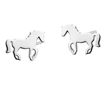 Kolczyki srebrne - konie