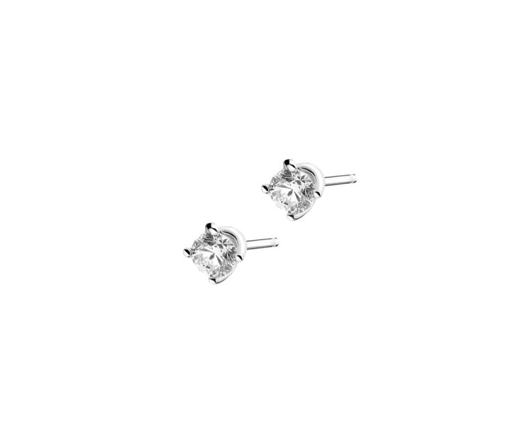 14ct White Gold Earrings with Diamonds 0,28 ct - fineness 14 K