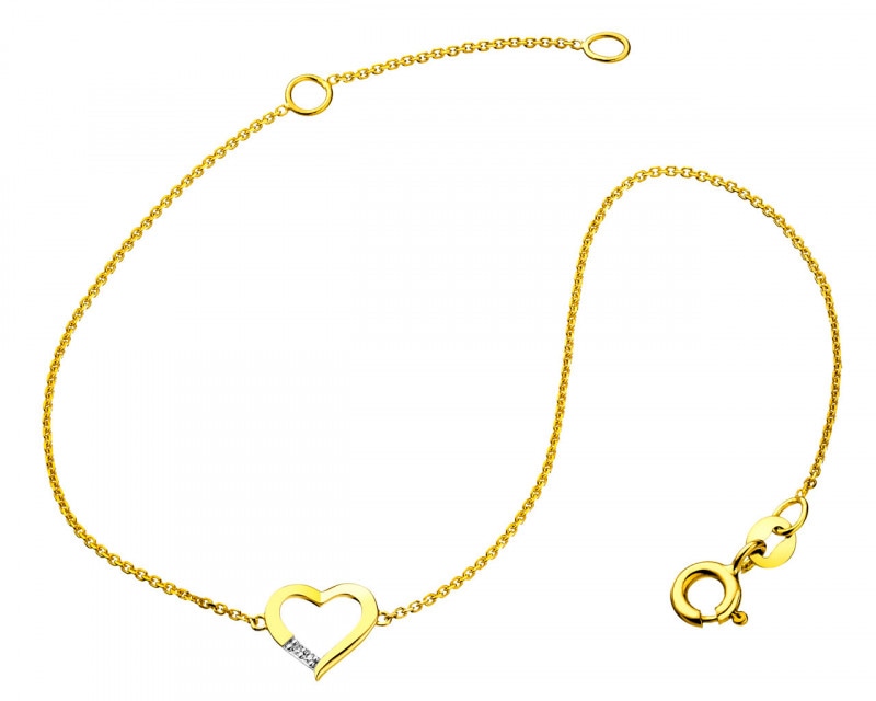 9ct Yellow Gold Bracelet with Diamonds 0,006 ct - fineness 9 K