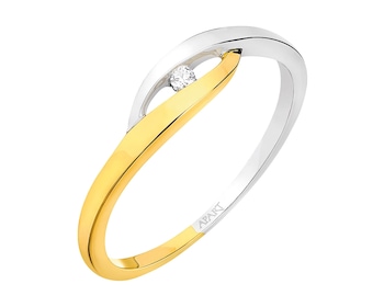 14ct Rhodium-Plated Yellow Gold Ring with Diamond></noscript>
                    </a>
                </div>
                <div class=