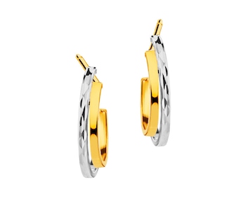 8ct Rhodium-Plated Yellow Gold Earrings 