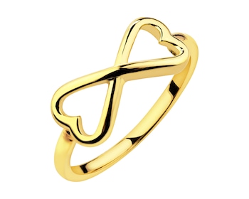 Złoty pierścionek - serce, nieskończoność