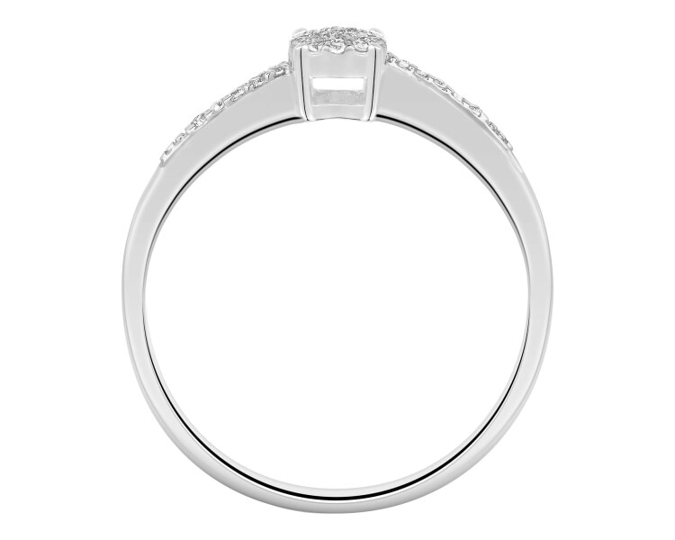 9ct White Gold Ring with Diamonds - 0,04 ct - fineness 9 K