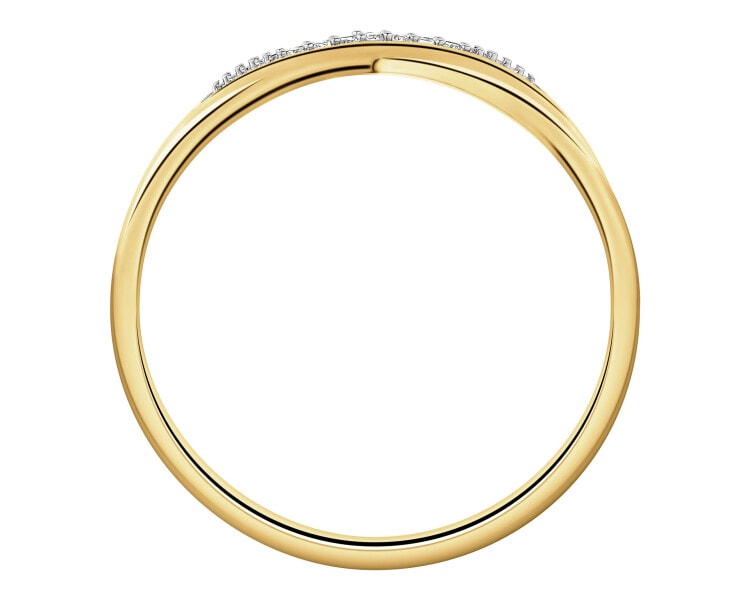 9ct Yellow Gold Ring with Diamonds - 0,02 ct - fineness 9 K