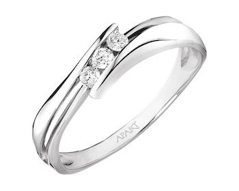 14ct White Gold Ring with Diamonds 0,11 ct - fineness 14 K