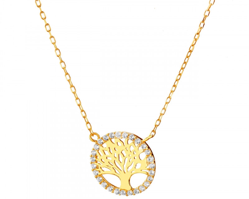 9ct Yellow Gold Necklace with Cubic Zirconia