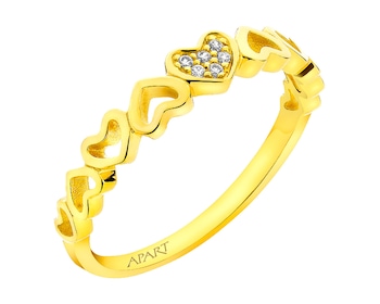 Złoty pierścionek z cyrkoniami - serca ></noscript>
                    </a>
                </div>
                <div class=