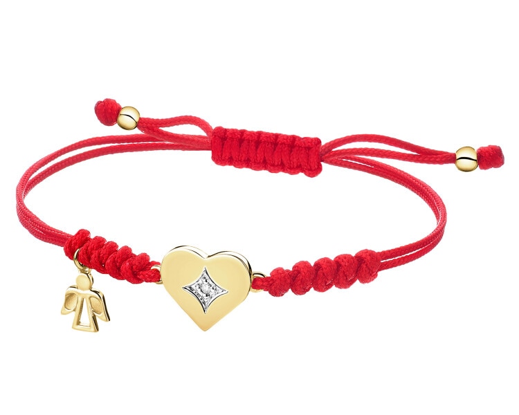 9ct Yellow Gold Bracelet with Diamond - 0,003 ct - fineness 9 K