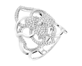 Rhodium Plated Silver Ring with Cubic Zirconia