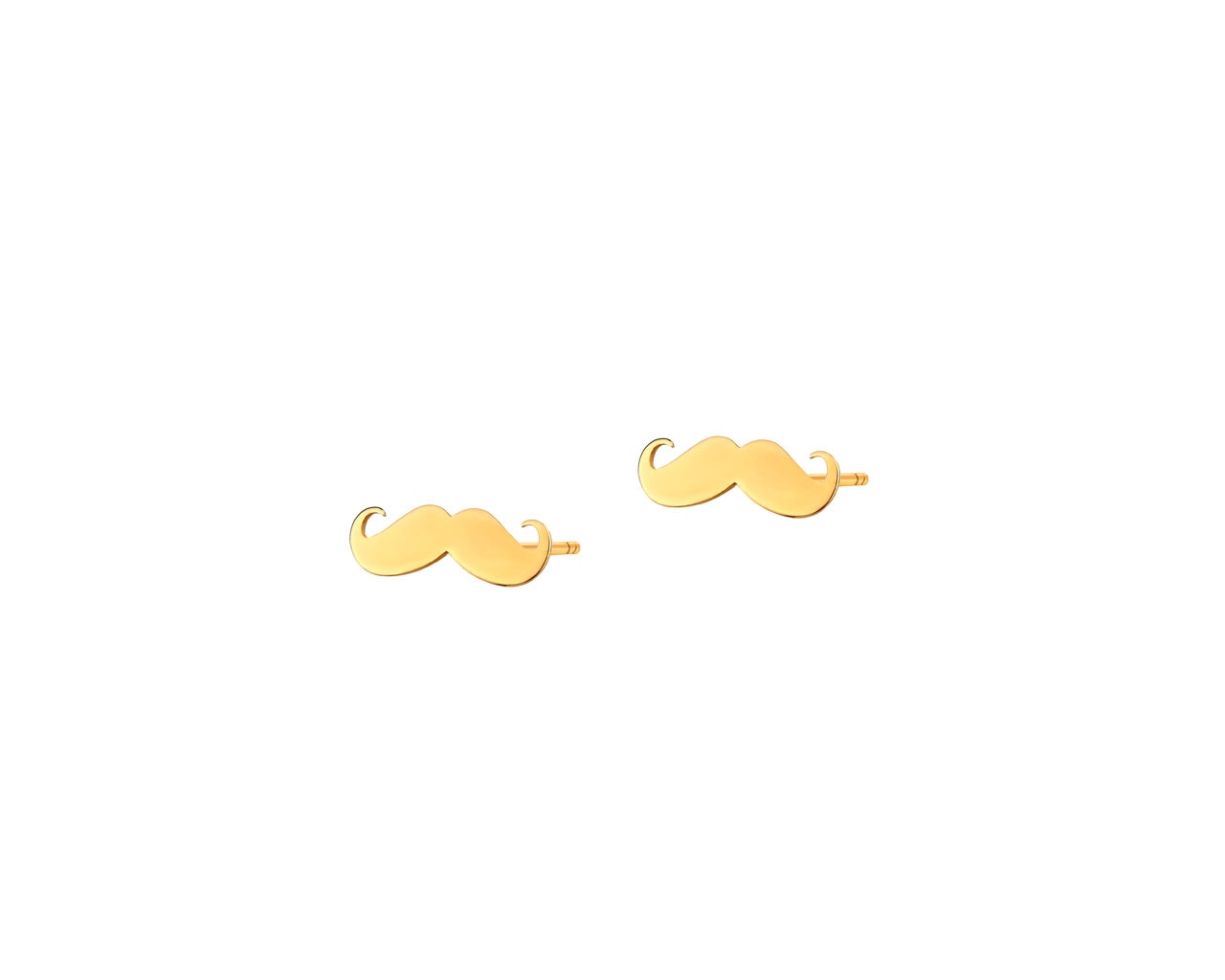 Złote kolczyki - wąsy