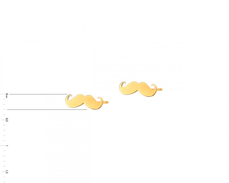 Złote kolczyki - wąsy