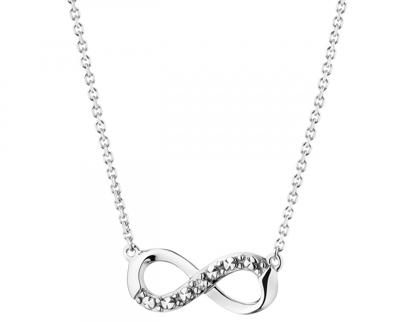14ct White Gold Necklace with Diamond 0,004 ct - fineness 14 K