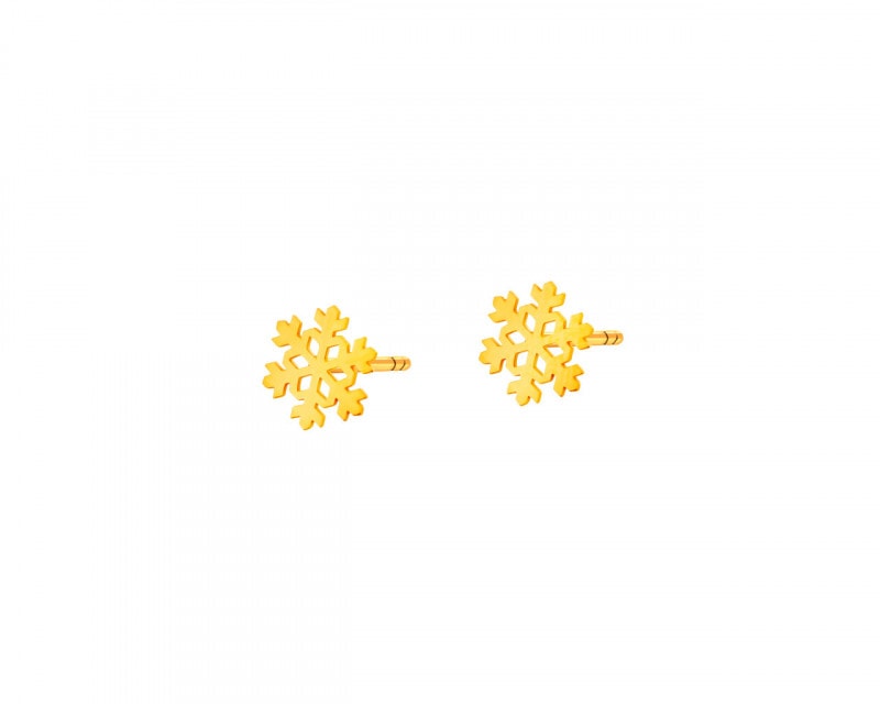 Złote kolczyki - śnieżynki
