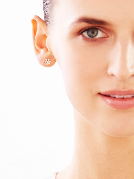 Złote kolczyki - śnieżynki