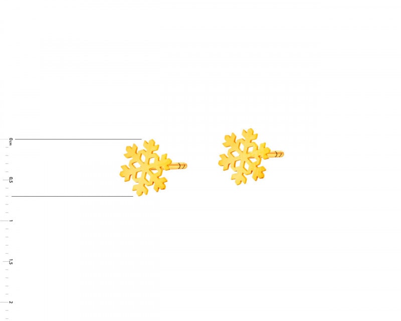 Złote kolczyki - śnieżynki