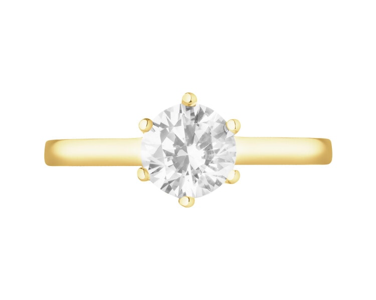 8ct Yellow Gold Ring with Cubic Zirconia