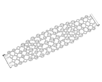 Rhodium Plated Silver Bracelet with Cubic Zirconia