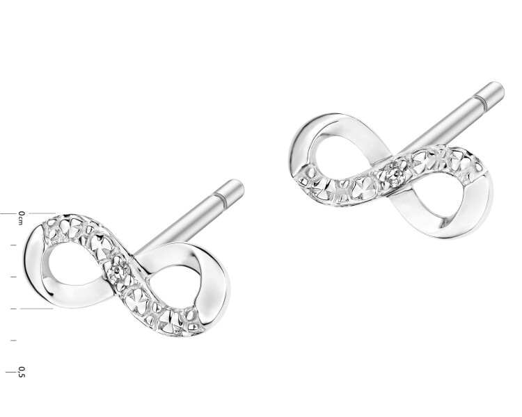 Náušnice z bílého zlata s diamanty - 0,006 ct - ryzost 585