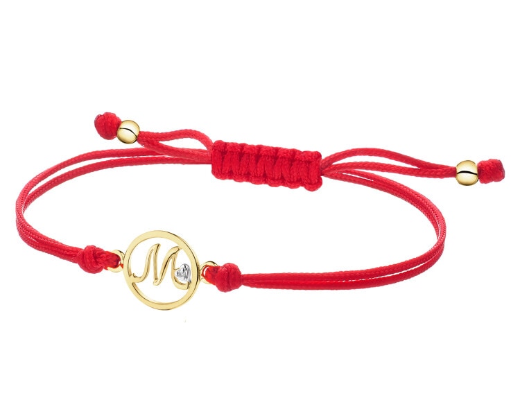 9ct Yellow Gold Bracelet with Diamond - 0,003 ct - fineness 9 K