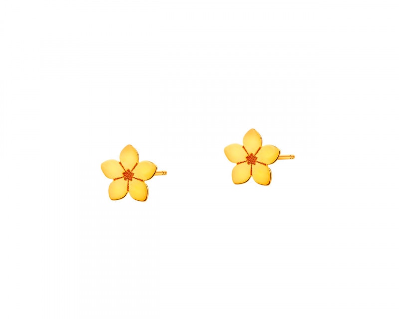 Złote kolczyki - kwiaty