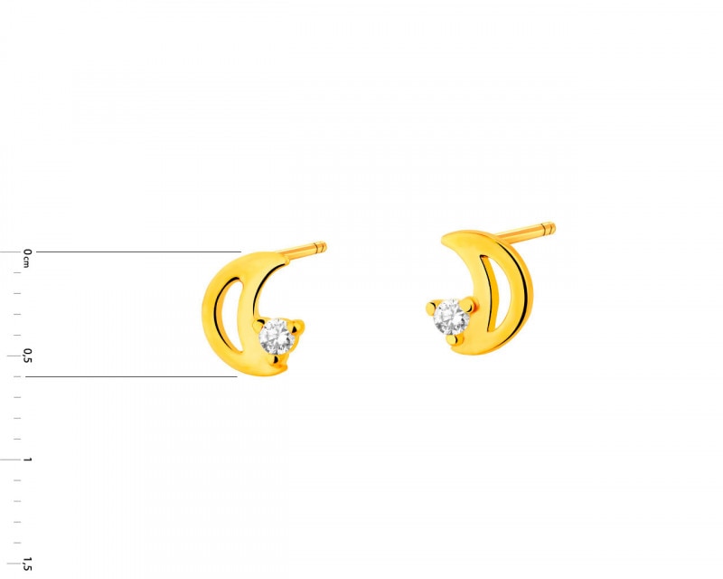 8ct Yellow Gold Earrings with Cubic Zirconia