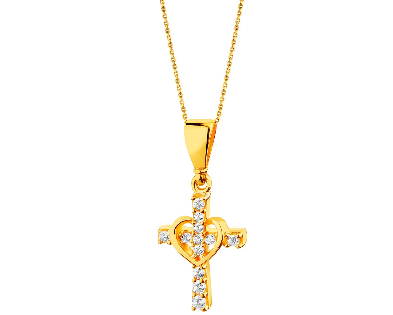 8ct Yellow Gold Pendant with Cubic Zirconia