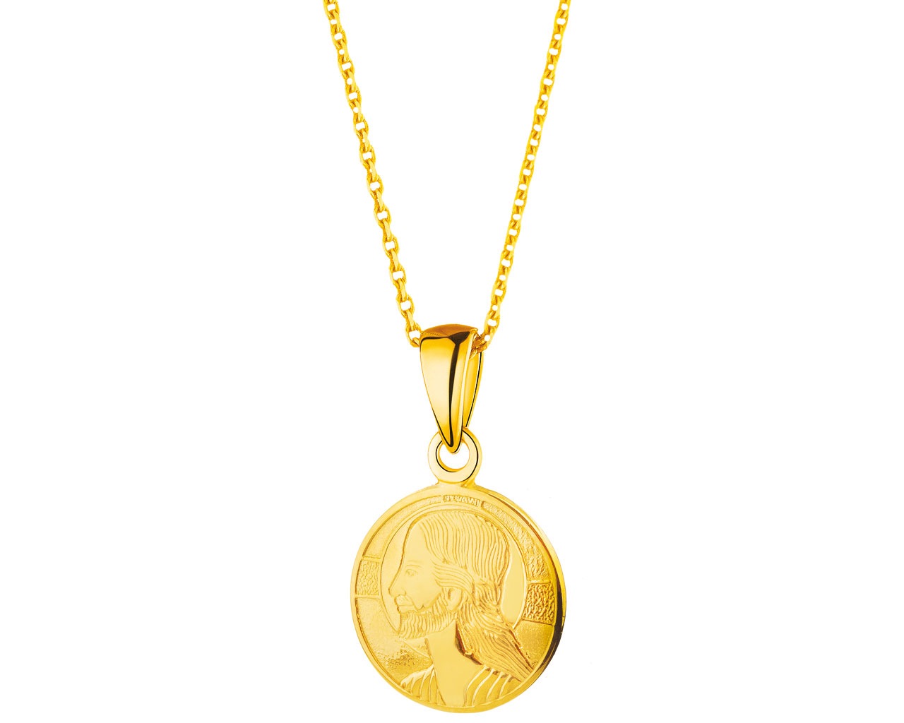 Złota zawieszka - medalik Jezus