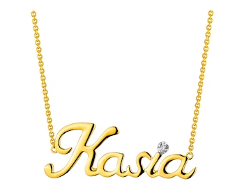 Naszyjnik z żółtego złota z diamentem - Kasia 0,005 ct - próba 375></noscript>
                    </a>
                </div>
                <div class=
