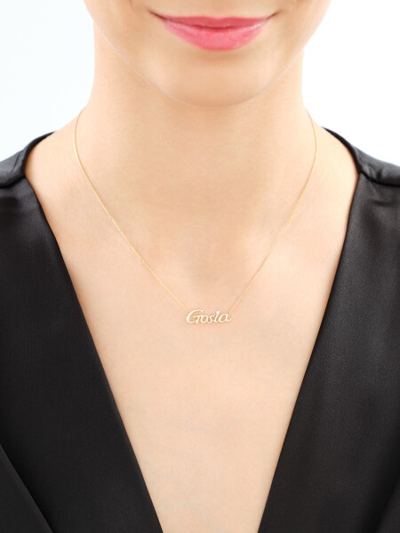 Naszyjnik z żółtego złota z diamentem - Gosia - 0,005 ct - próba 375