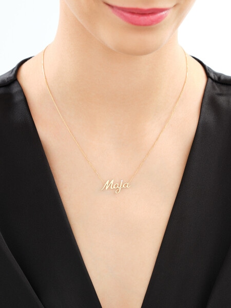 Naszyjniki z żółtego złota z diamentem - Maja - 0,005 ct - próba 375