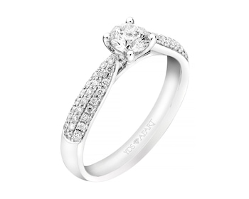 18ct White Gold Ring with Diamonds 0,77 ct - fineness 18 K