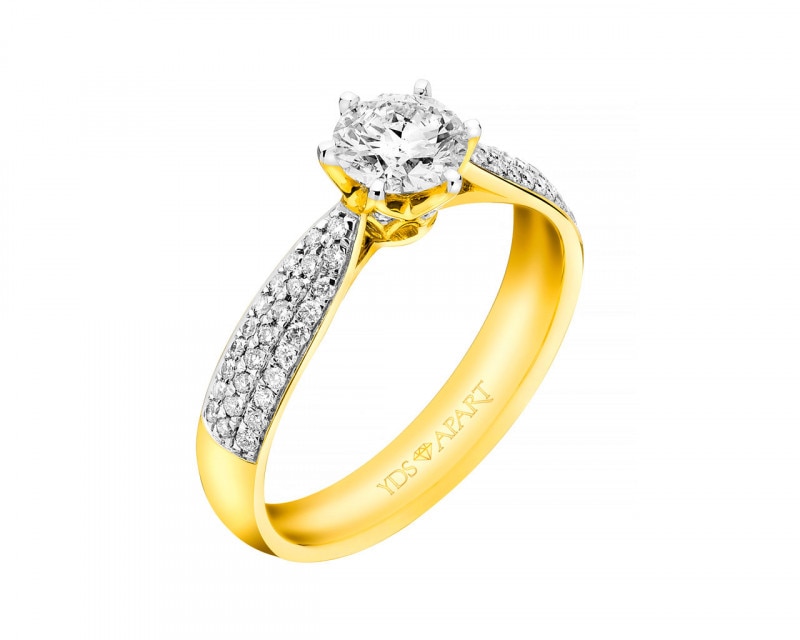 Prsten ze žlutého zlata s brilianty 0,96 ct - ryzost 750