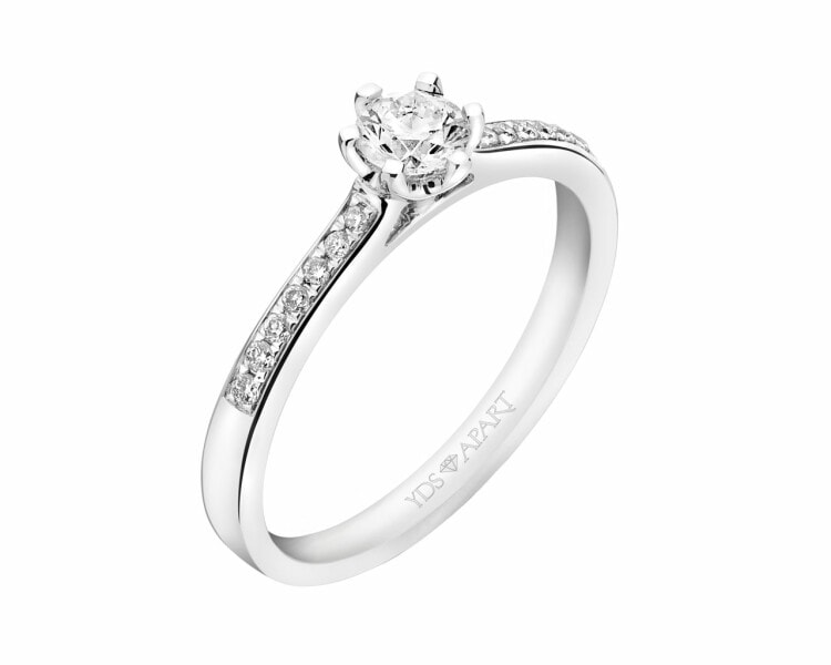 18ct White Gold Ring with Diamonds 0,39 ct - fineness 18 K