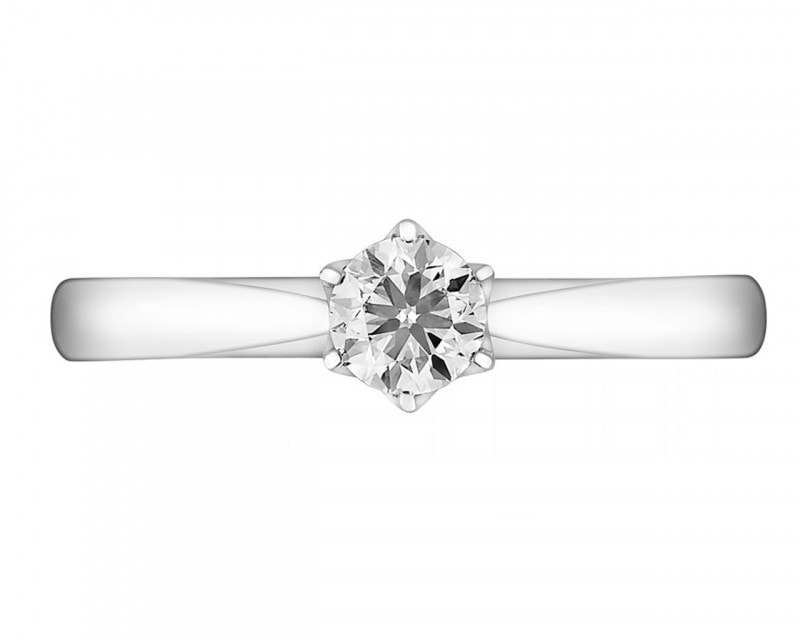 18ct White Gold Ring with Diamonds 0,42 ct - fineness 18 K