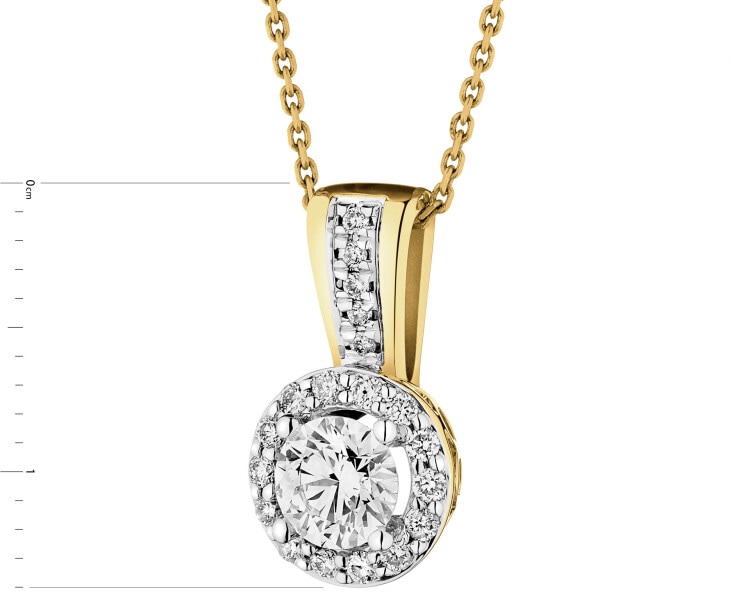 Zawieszka z żółtego złota z brylantami - 0,42 ct - próba 750