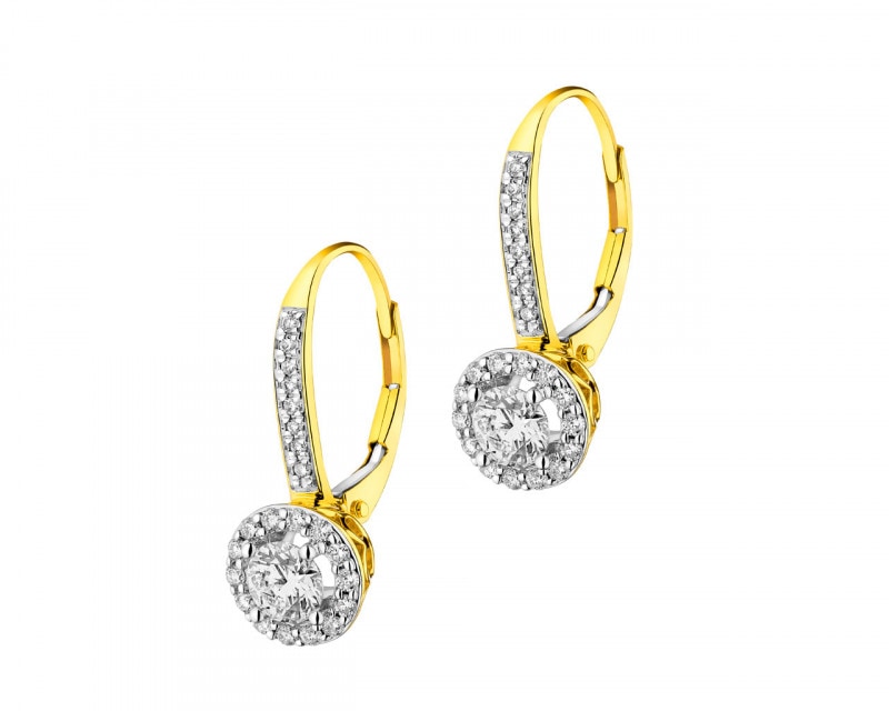 18ct Yellow Gold Earrings with Diamonds 0,86 ct - fineness 18 K